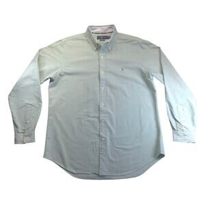 Polo Ralph Lauren Shirt Mens LARGE Green Long Sleeve Classic Fit‎ Pony Button